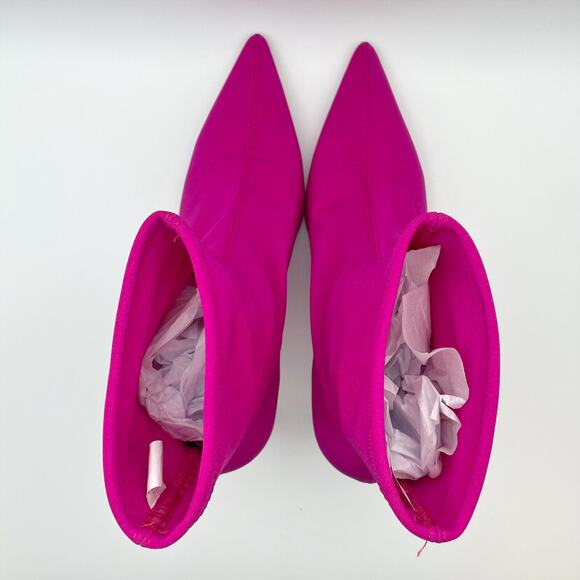 Stuart Weitzman Womens Stuart 75 Stretch Bootie US 7.5 Pink Magenta Suede EUC - Picture 10 of 13